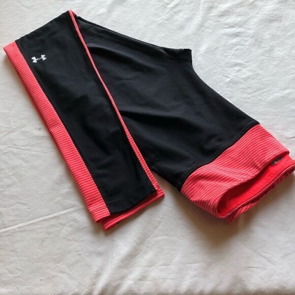 Under Armour legging Compression heat gear black and orange Medium - Picture 1 of 4